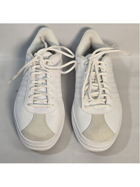 adidas VL Court Bold Platform Sneakers White Tan Womens 7 Casual Retro Shoes